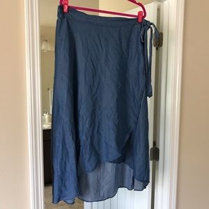 Chambray wrap skirt
